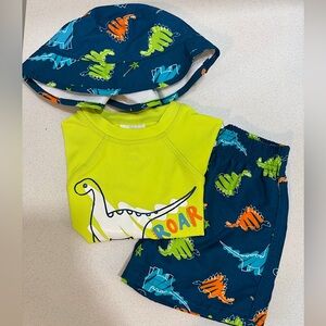 Floatimini 3 Piece Swimsuit Shorts Tee & Hat Size 12m